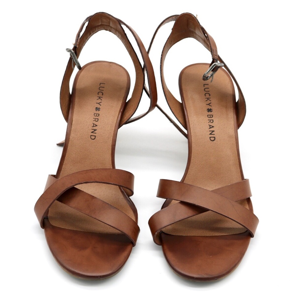 Lucky Brand  Ankle Strap Heel Sandal Brown